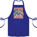 American USA Gamer Video Games Joypad Cotton Apron 100% Organic Royal Blue