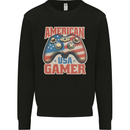 American USA Gamer Video Games Joypad Kids Sweatshirt Jumper Black
