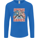 American USA Gamer Video Games Joypad Mens Long Sleeve T-Shirt Royal Blue
