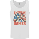 American USA Gamer Video Games Joypad Mens Vest Tank Top White