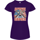 American USA Gamer Video Games Joypad Womens Petite Cut T-Shirt Purple