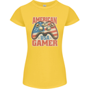 American USA Gamer Video Games Joypad Womens Petite Cut T-Shirt Yellow