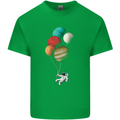 An Astronaut With Planets as Balloons Space Mens Cotton T-Shirt Tee Top Irish Green