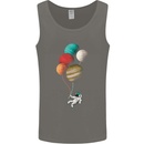 An Astronaut With Planets as Balloons Space Mens Vest Tank Top Charcoal