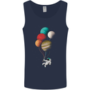 An Astronaut With Planets as Balloons Space Mens Vest Tank Top Navy Blue