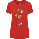An Astronaut With Planets as Balloons Space Womens Wider Cut T-Shirt Red
