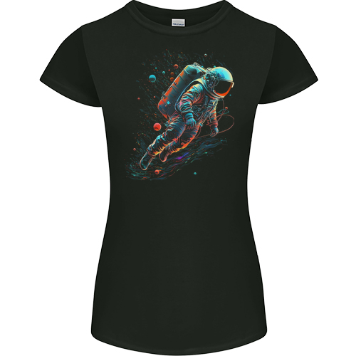 An Astronaut in Outer Space Man Mens Womens Kids Unisex Black Womens Junior Fit