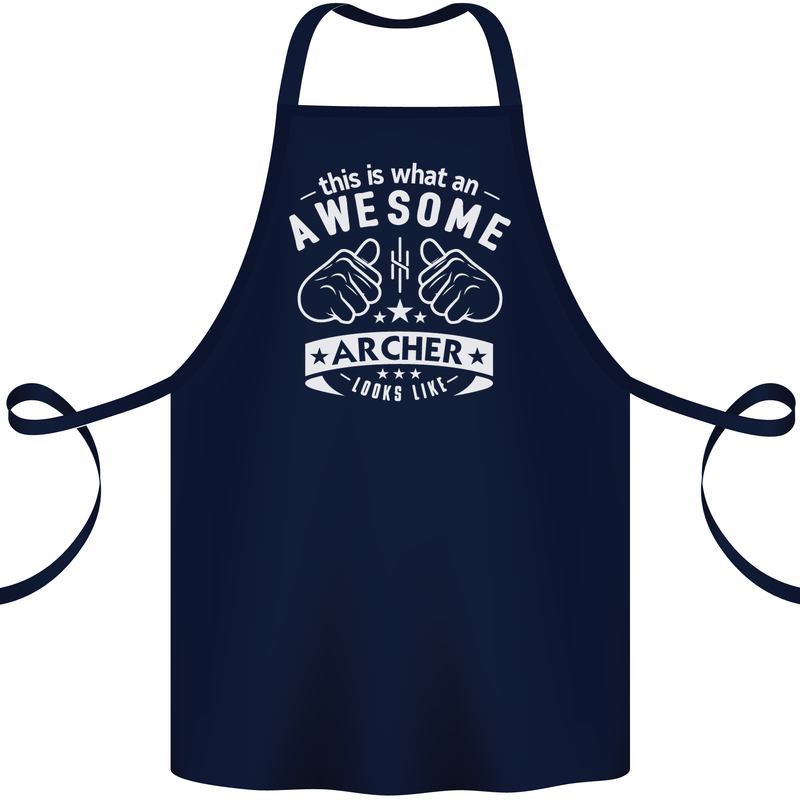An Awesome Archer Looks Like Archery Cotton Apron 100% Organic Navy Blue