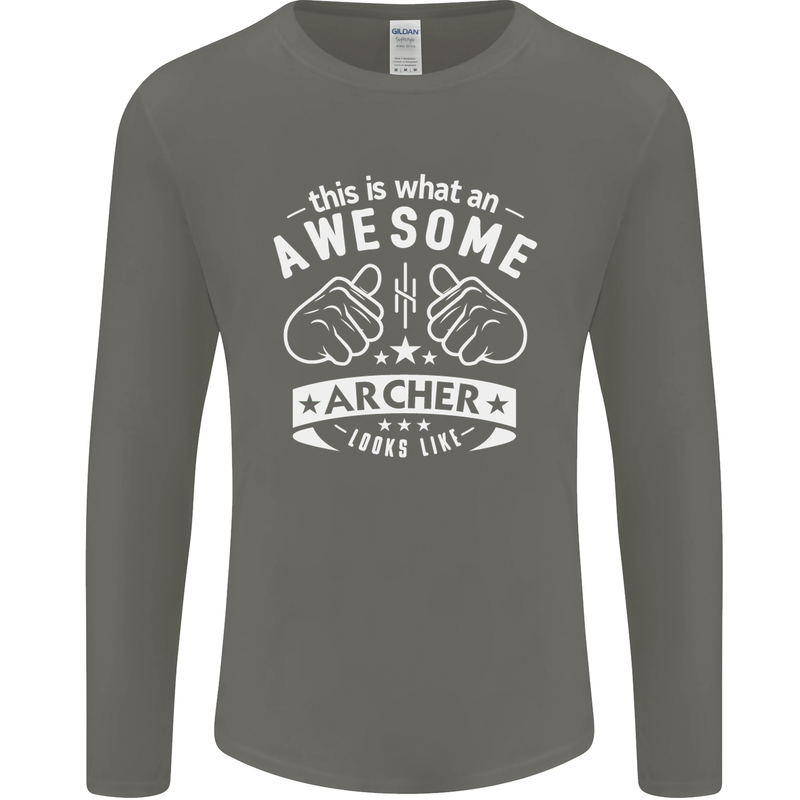 An Awesome Archer Looks Like Archery Mens Long Sleeve T-Shirt Charcoal
