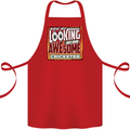 An Awesome Cricketer Cotton Apron 100% Organic Red