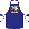 An Awesome Cricketer Cotton Apron 100% Organic Royal Blue
