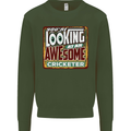 An Awesome Cricketer Kids Sweatshirt Jumper Forest Green