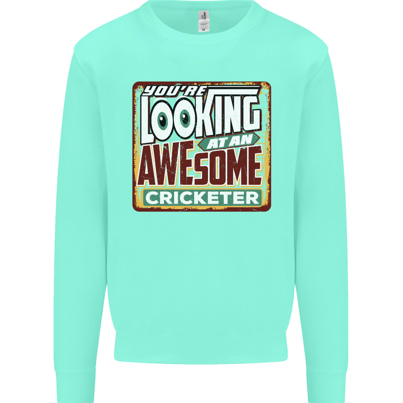 An Awesome Cricketer Kids Sweatshirt Jumper Peppermint