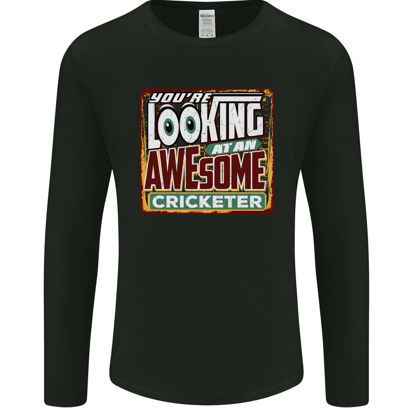 An Awesome Cricketer Mens Long Sleeve T-Shirt Black