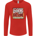An Awesome Cricketer Mens Long Sleeve T-Shirt Red