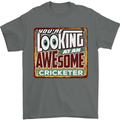 An Awesome Cricketer Mens T-Shirt Cotton Gildan Charcoal
