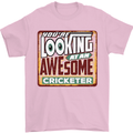 An Awesome Cricketer Mens T-Shirt Cotton Gildan Light Pink