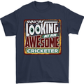 An Awesome Cricketer Mens T-Shirt Cotton Gildan Navy Blue
