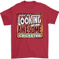 An Awesome Cricketer Mens T-Shirt Cotton Gildan Red