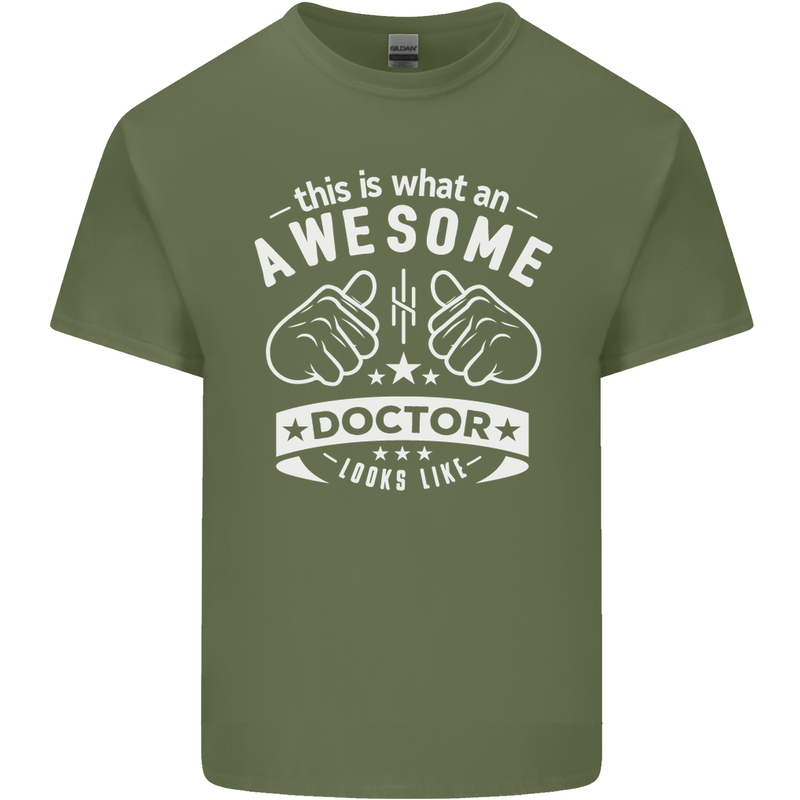An Awesome Doctor Looks Like GP Funny Mens Cotton T-Shirt Tee Top Military Green