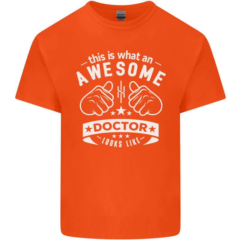 An Awesome Doctor Looks Like GP Funny Mens Cotton T-Shirt Tee Top Orange