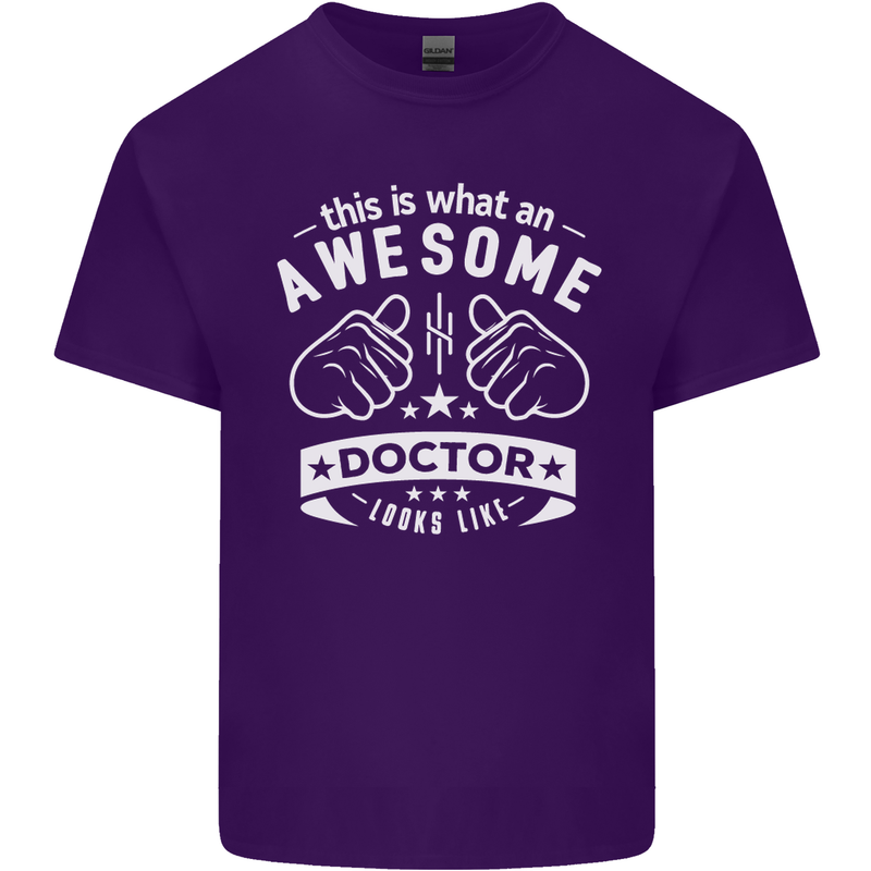 An Awesome Doctor Looks Like GP Funny Mens Cotton T-Shirt Tee Top Purple