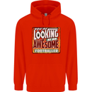 An Awesome Footballer Childrens Kids Hoodie Bright Red