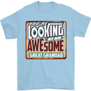 An Awesome Great Grandad Mens T-Shirt Cotton Gildan Light Blue