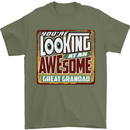 An Awesome Great Grandad Mens T-Shirt Cotton Gildan Military Green