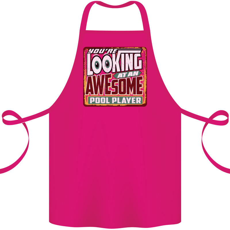 An Awesome Pool Player Cotton Apron 100% Organic Pink