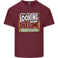 An Awesome Rugby Player Funny Union Mens Cotton T-Shirt Tee Top Maroon