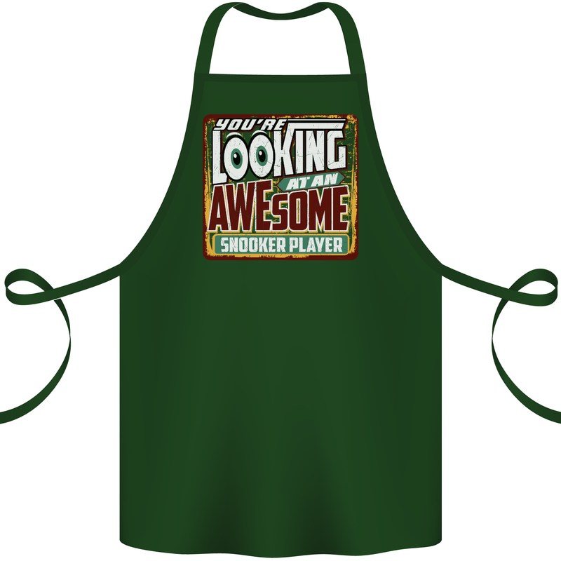 An Awesome Snooker Player Cotton Apron 100% Organic Forest Green