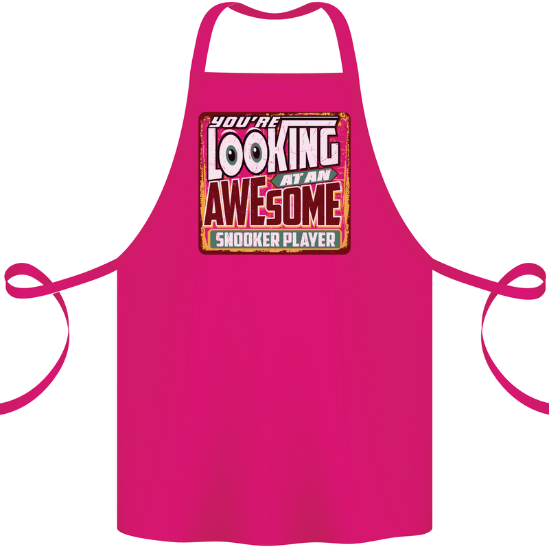 An Awesome Snooker Player Cotton Apron 100% Organic Pink