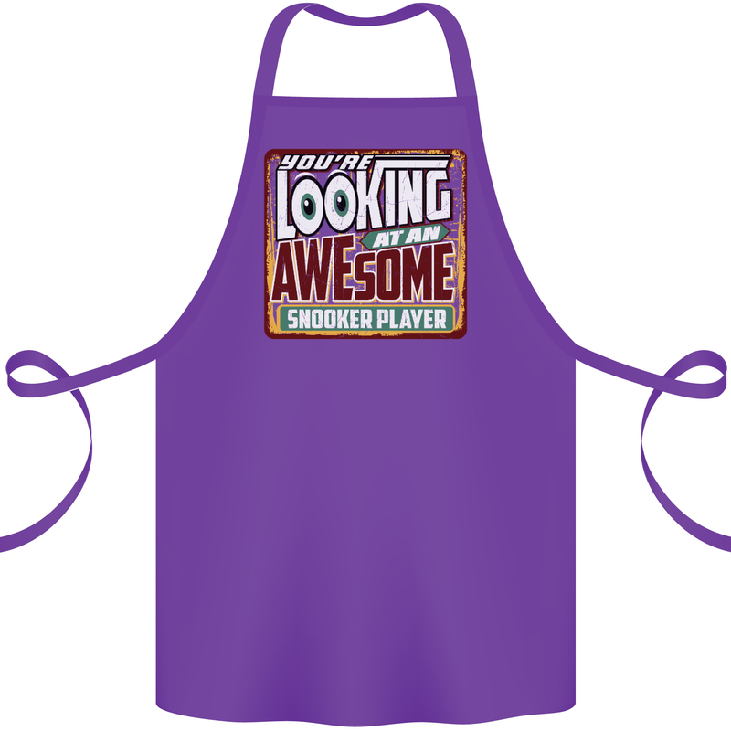 An Awesome Snooker Player Cotton Apron 100% Organic Purple