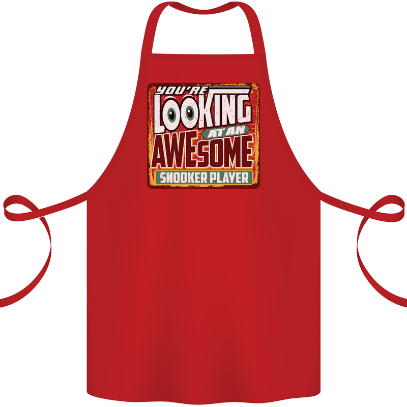 An Awesome Snooker Player Cotton Apron 100% Organic Red