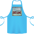 An Awesome Snooker Player Cotton Apron 100% Organic Turquoise