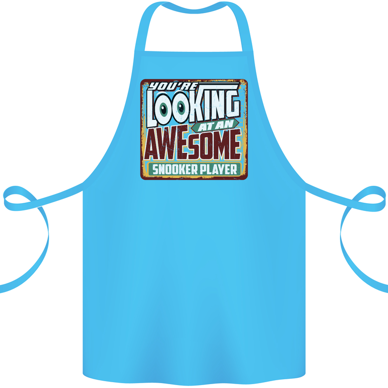 An Awesome Snooker Player Cotton Apron 100% Organic Turquoise
