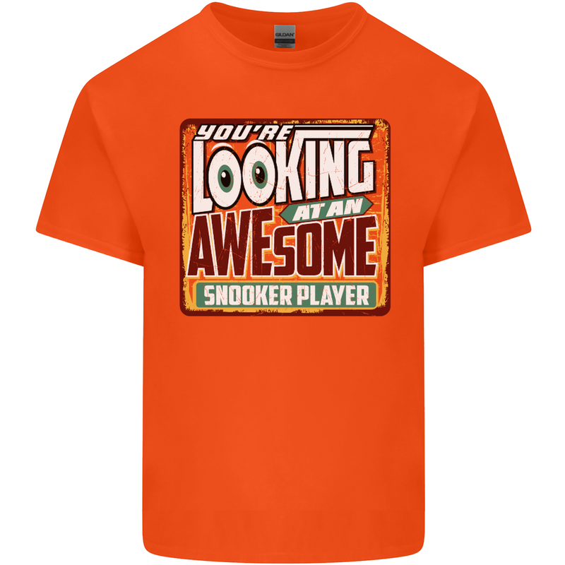 An Awesome Snooker Player Mens Cotton T-Shirt Tee Top Orange