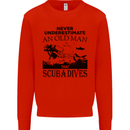 An Old Man That Scuba Dives Diver Dive Mens Sweatshirt Jumper Bright Red