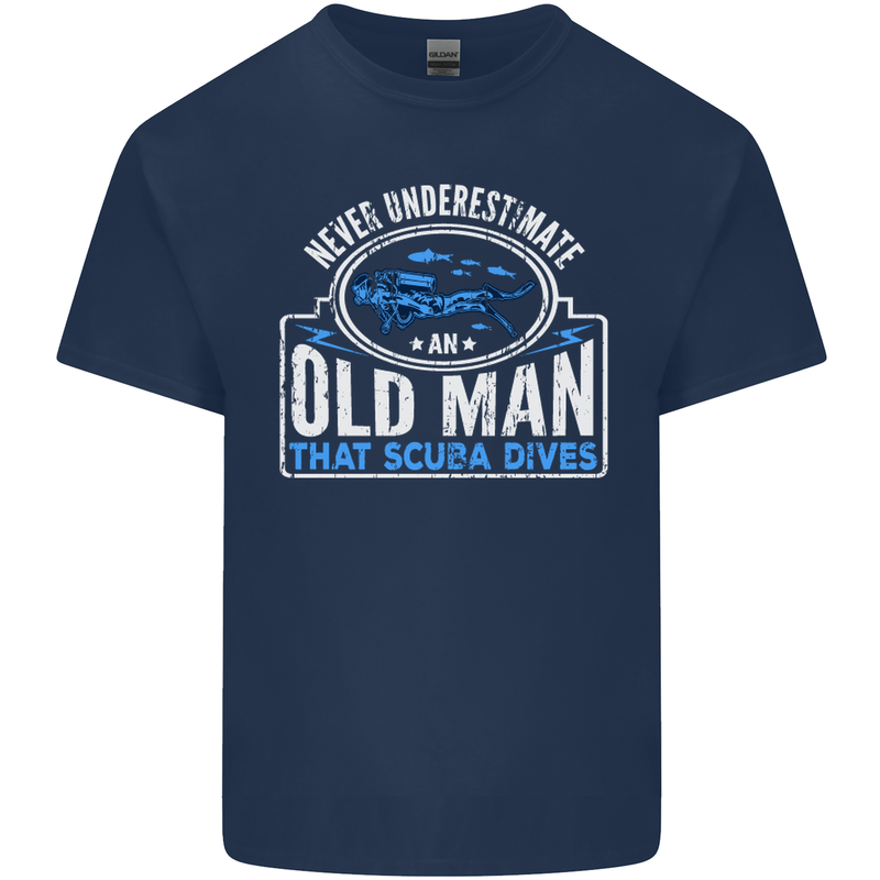 An Old Man That Scuba Dives Diver Diving Mens Cotton T-Shirt Tee Top Navy Blue