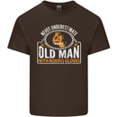 An Old Man With Boxing Gloves Funny Boxer Mens Cotton T-Shirt Tee Top Dark Chocolate