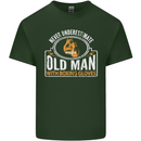 An Old Man With Boxing Gloves Funny Boxer Mens Cotton T-Shirt Tee Top Forest Green