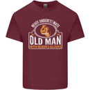 An Old Man With Boxing Gloves Funny Boxer Mens Cotton T-Shirt Tee Top Maroon
