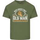 An Old Man With Boxing Gloves Funny Boxer Mens Cotton T-Shirt Tee Top Military Green