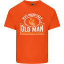 An Old Man With Boxing Gloves Funny Boxer Mens Cotton T-Shirt Tee Top Orange