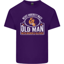 An Old Man With Boxing Gloves Funny Boxer Mens Cotton T-Shirt Tee Top Purple