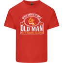 An Old Man With Boxing Gloves Funny Boxer Mens Cotton T-Shirt Tee Top Red