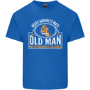 An Old Man With Boxing Gloves Funny Boxer Mens Cotton T-Shirt Tee Top Royal Blue