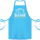 An Old Man With Golf Clubs Funny Golfing Cotton Apron 100% Organic Turquoise