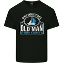 An Old Man With a Boat Sailor Sailing Funny Mens Cotton T-Shirt Tee Top Black